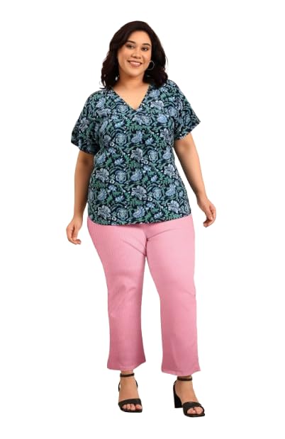 Image of Fashion Plus PlointTrandy Textured Trousers for Women | Women Loose Fit Trousers | Women's High-Waisted Pant | Women Trousers Pants | Korean