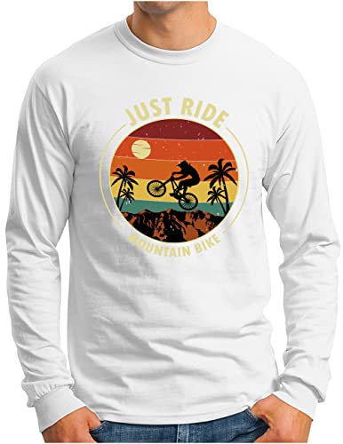 T-shirt Mountain MTB Bike II OM3 manches longues blanc taille XXXL coupe ample