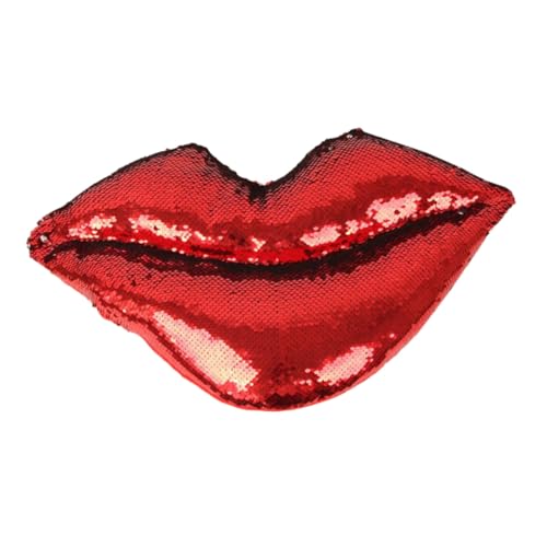 Ipetboom Dekoratives Lippen Kissen mit Glitzernden Pailletten Weiches Wurfkissen für Sofa Bett Wohnzimmer Entspannend für Geburtstag Weihnachten...