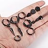 JeweBella 11 Pairs Stainless Steel Black Earrings Set for Men Boys Hypoallergenic Punk Gothic Black Stud Earrings Feather Hoop Earrings Dangle Cool Stud Earrings Set #2