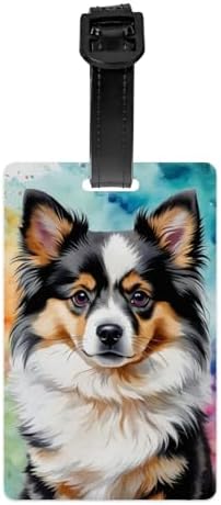 Personalized Luggage Tag Cute Puppies Pet Dogs Novelty Custom Luggage Tags for Suitcases, Bag Watercolor Happy Aussiepom Breed Dog Design Customized Travel, One Piece image 5