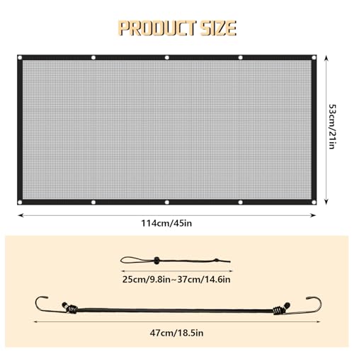 Dog Car Barrier Net,Universal Back Seat Barrier for Dogs with Adjustable Ropes & Hooks, One-Piece Mesh Divider for SUV, Pickup, Trucks, Vans