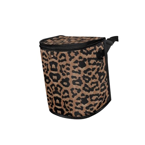 Image of senya Car Trash Can Car Garbage Can Car Waste Basket,Cheeteh Leopard Print Leak-Proof Car Trash Bin, Car Trash Hanging Car Accessories Interior Car Organizer Bag