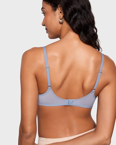 Image of INLYRIC Women's Cosnufy Sheer Balconette Bra Demi Unlined Plunge Mesh See Through Sexy Bras Underwire