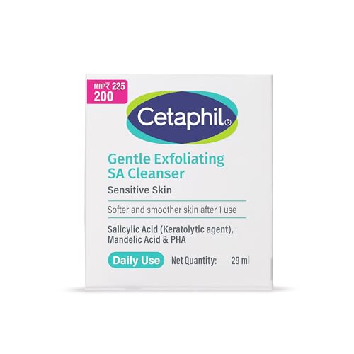 Image of Cetaphil Gentle Exfoliating SA Cleanser 29ml | Daily Foaming Face Wash with Salicylic Acid, Mandelic Acid & Gluconolactone | Smooth, Even Skin | For Sensitive & Acne-Prone Skin