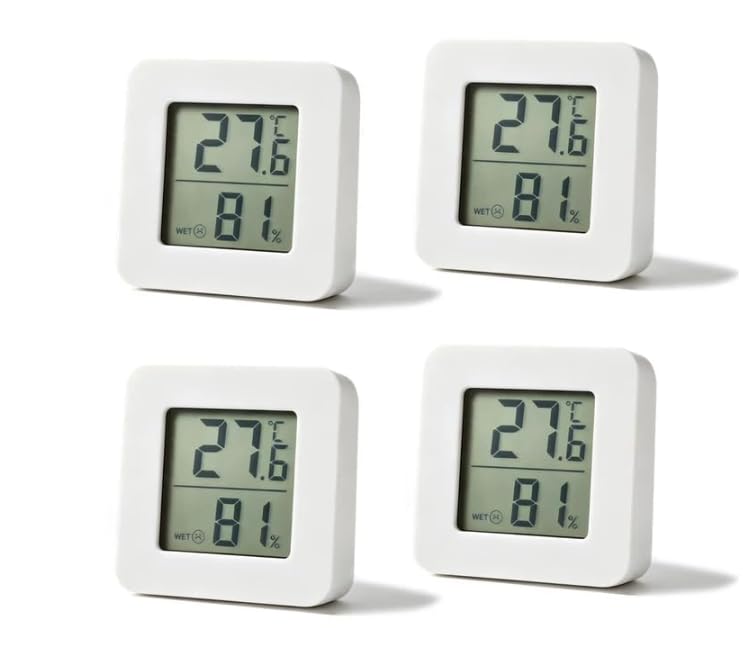 4 Stück Innen-Thermometer, Hygrometer, Digitales Thermometer, Hygrometer für den Innenbereich, mit LCD-Display, Temperatur- und Feuchtigkeitsmonitor, digitales Hygrometer mit Komfortanzeige