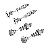 Mabohity 2 Pairs Stainless Steel Punk Spike Screw Bolt Ear Stud Earrings Body Piercing Jewelry for Men Women (with Gift Box)