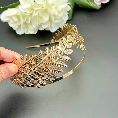 JZK Gold Roman Leaf Crown Greek Goddess Headdress Hair Tiara Hairband Headpiece for Wedding Party, Carnival - Image 4