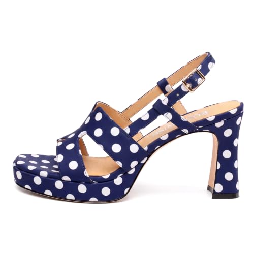 Image of ROSERWISH Heels for Women Chunky Block Platform High Heels Square Open Toe Strappy Heel Sandals Wedding Party Prom Fashion Slingback Dress Pump Sandals Shoes