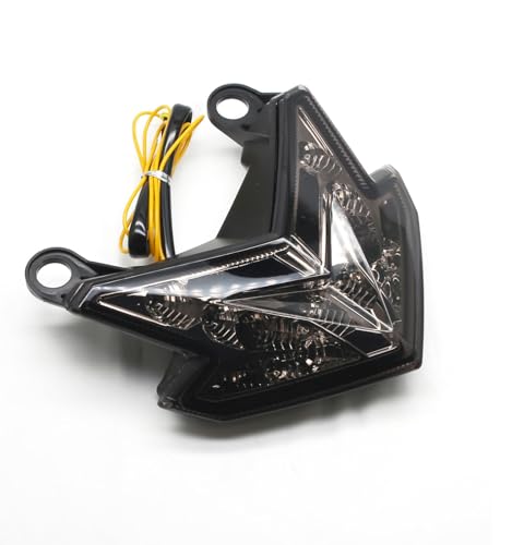 Image of MZS Motorcycle Tail Light LED Integrated for Z125 17-24, ZX6R Z800 13-18 | Rear Turn Signal Blinker Running Taillight, Stop Brake Light, Waterproof Dustproof Smoke Lens, Amber Red Dual Color Lamp