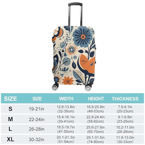Travel Luggage Cover Elastic Suitcase Cover Many Flowers Luggage Cover Anti-Scratch Suitcase Protector Washable Dustproof Baggage Cover Fits 18-32 Inch Luggages XL2