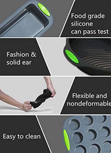 Megrocle 9-Inch Food Grade Silicone Round Cake Pan Set Of 2, Non Stick Reusable Large Baking Pans Silicone Cake Mold Bakeware Set #TOP5