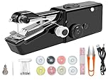 Handheld Sewing Machine Electric Sewing Mini Portable Sewing Machine Suitable for Beginners Sewing Clothes Family Travel DIY (Black)