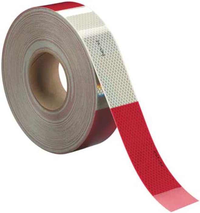 2" x 30' roll 3M Diamond Grade Reflective Safety Tape 983-326, Red/White Conspicuity Tape for Trailers, Cars, and Trucks