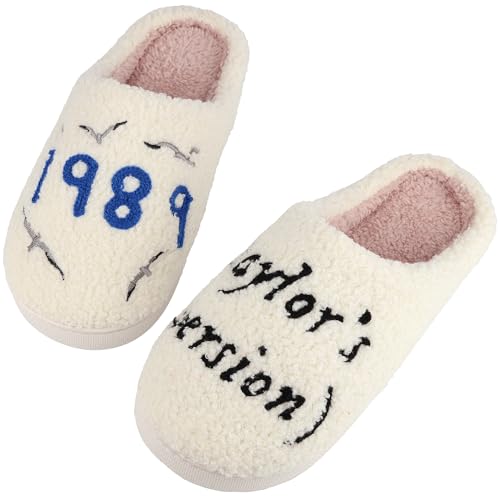 Trefidy Women Men House Slippers Comfy Plush Slippers Shoes for Home Bedroom Indoor Women Size 5-6=Man Size 3-4