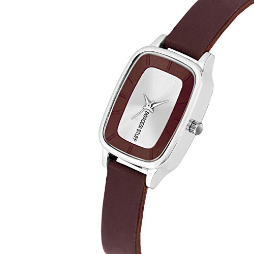 SWADESI-STUFF-Analog-Silver-Dial-Leather-Strap-Watch-for-Women-Girls