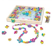 Melissa & Doug Created by Me! Bead Bouquet, Deluxe Wooden Jewelry Making Kit, 220+ Bright Colored Beads & Cords, DIY Necklace & Bracelet Making Kit, Arts & Crafts Toddler Toys for Kids Ages 4+