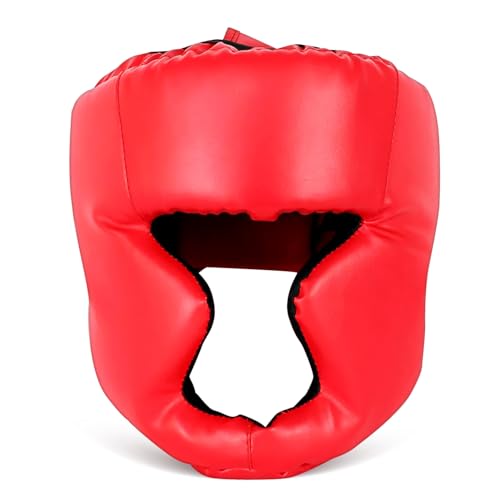 balacoo Boxing Mask Boys and Girls Training Headgear Sparring Guard Red Size s Moisture-Wicking Lining Comfortable Fit