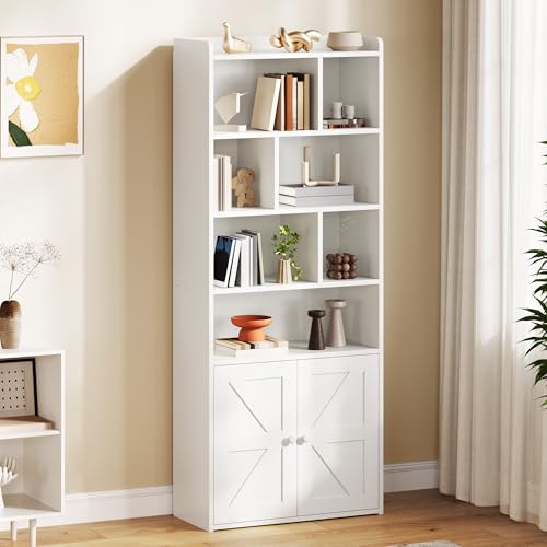 Pratico spazio di archiviazione: la disposizione a 5 livelli, incluso il funzionale piano, ospita libri, decorazioni e oggetti essenziali di uso quotidiano. Il design a doppia anta e apertura, combinato con divisori per ripiani, mantiene gli oggetti organizzati e accessibili, nascondendo il disordine.