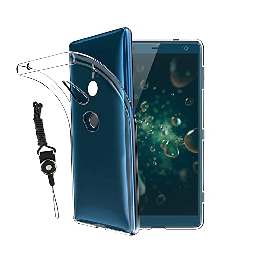 FOR Xperia XZ2 用の ケース カバー クリア ソフトTPU 透明 Xperia XZ2 保護カバー 耐衝撃 画面レンズ保護 薄型 軽量 スマホケース ストラップホール付属 ネックストラップ付 黄変防止 柔らかい すり傷防止 指紋防止 耐久 携帯カバー 京セラ Xperia XZ2