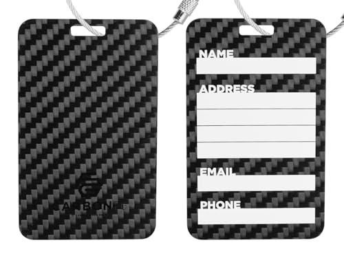CarbonFG Carbon Fiber Luggage Tag with Steel Loop