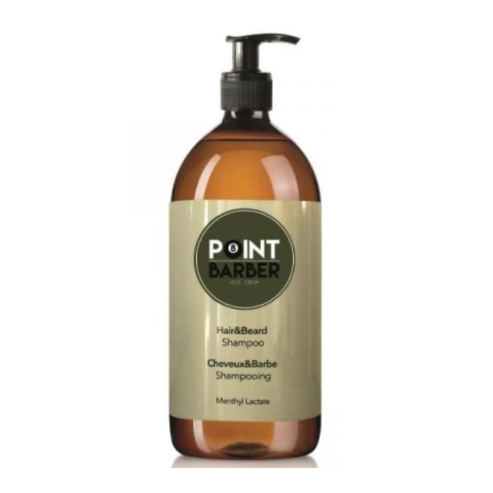 Point Barber Hair & Beard szampon 1000 ml | Idealny do wszystkich rodzajów włosów, zapewnia komfort i chłodzenie