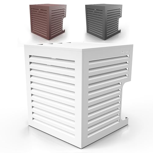 Airdeko Premium HVAC Central Air Conditioner Cover for Outside Units - AirOutdoor Systems Decorative Metal AC Condenser Cover - Rustproof, All-Season Outdoor Protection with Modern Sleek Design (XL)