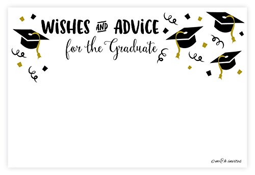 m&h invites Graduation Wishes and Advice Cards (50 Count) - 2023 Grad Party Supplies