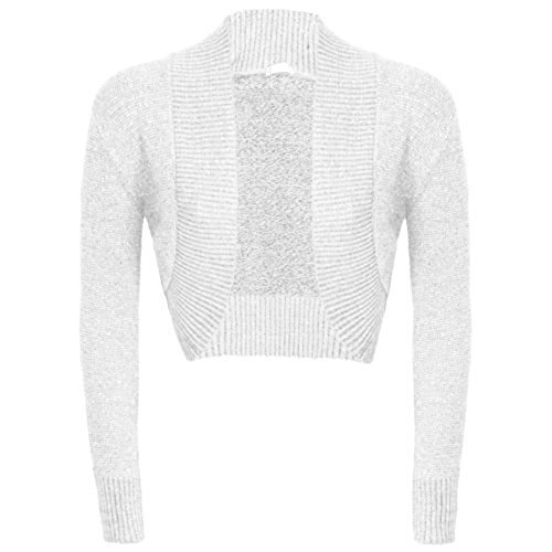 GenericNew Womens Ladies Long Sleeve Lurex Knitted Bolero Shrug Cardigan TOP Size 8-24