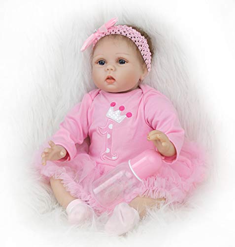 ZIYIUI Reborn Bebé Muñecas 24 Pulgadas 60CM Realista Bebé Reborn Niña Vinilo De Silicona Blanda Hecho A Mano Niña Pequeño Muñecas Reborn