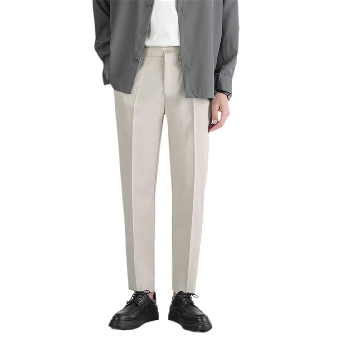 Vogrtcc Pantaloni da Abito da Uomo Stretch Slim Business Office Elastico in Vita Pantaloni Casual Taglie Forti