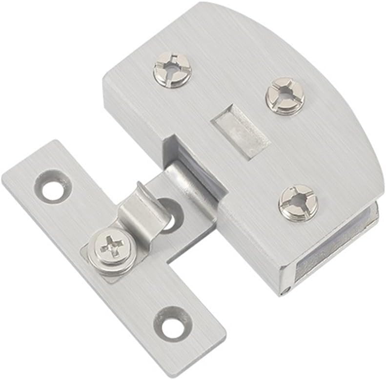 304 Steel Glass Hinge Wine Cabinet, 90 Degree Frameless Door Bracket with Rubber Pads, No Drill Installation Display Case to 40cm(L)