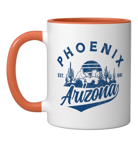 Taza Cerámica Phoenix Arizona 325 ml Naranja/Blanco miniatura 1