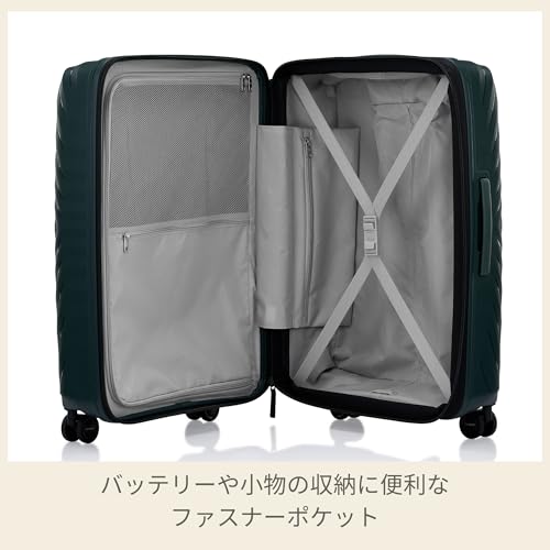 Image of Samsonite Octolite Expandable Neo 68 Cms Small Cabin Polycarbonate Hard Sided 8 Wheel Spinner Luggage /Suitcase /Trolley Bag (Green) (Double Wheel)