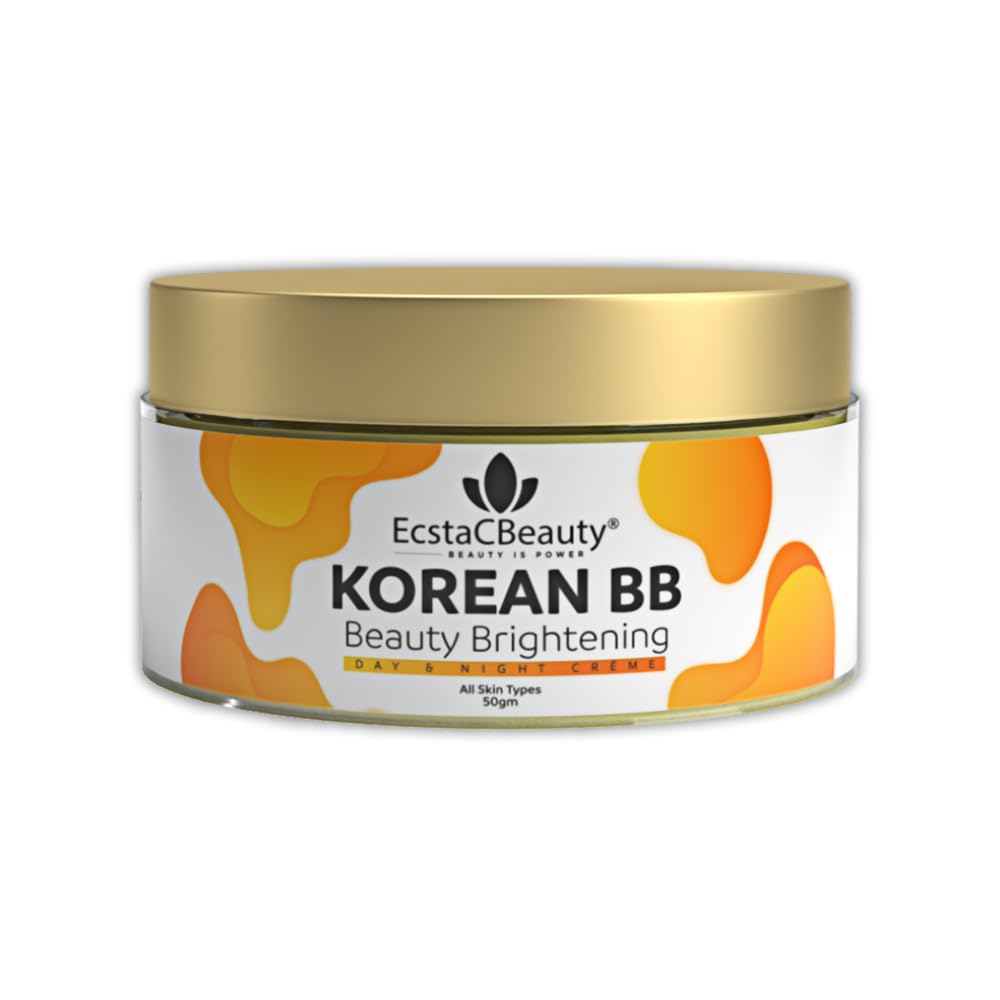 EcstaCBeauty Korean BB Beauty Brightening Cream | Day & Night Cream for Glowing & Even Skin Tone | Lightweight & Nourishing Formula | 100% Paraben & Toxin Free | Suitable for All Skin Types - 50g