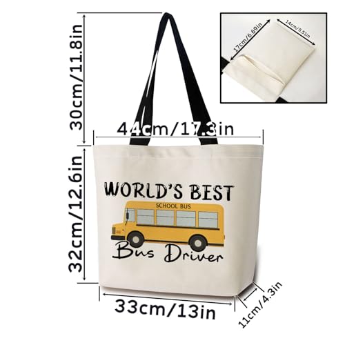 Bolso tote Best Bus Driver con bolsillo interior y correa miniatura 4