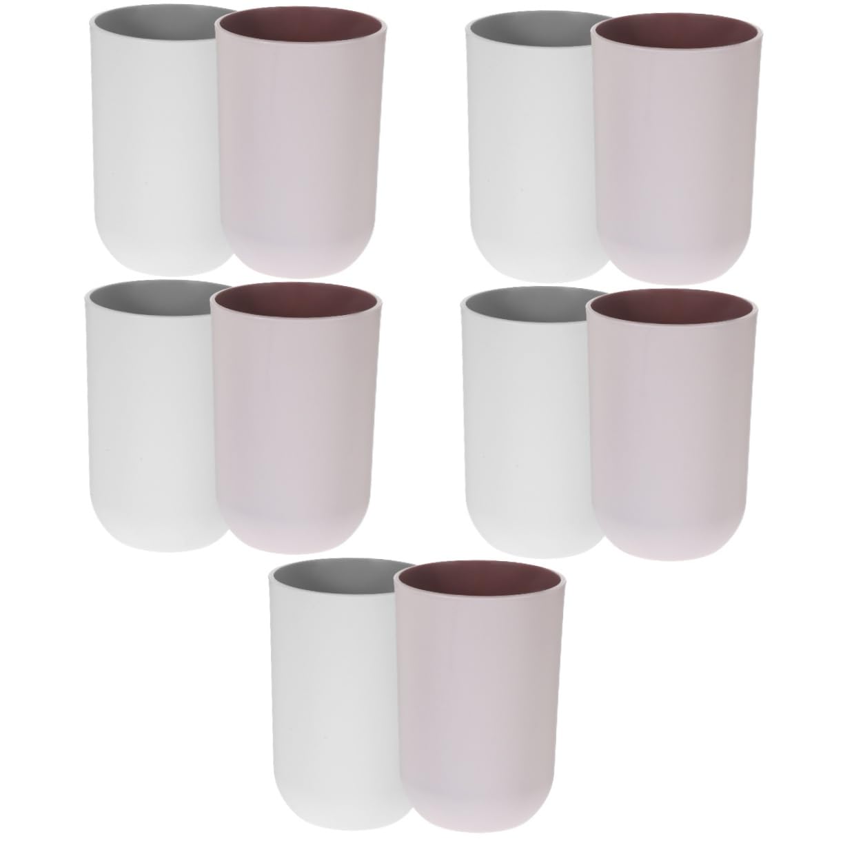 WOONEKY 5 Set I Tazza per Collutorio Set di Spazzolini da Denti per Spazzolatura Contenitore per Viaggio Adatto per Forniture per Il Bagno 2 Pezzi * 5