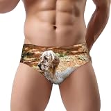 Hyaszst Slip a Triangolo da Uomo, a Forma di Triangolo, con Elastico in Vita, Slip Sexy da Uomo,Setter Inglese Autunno Animali Domestici Cani Inglese,Come Mostrato,L