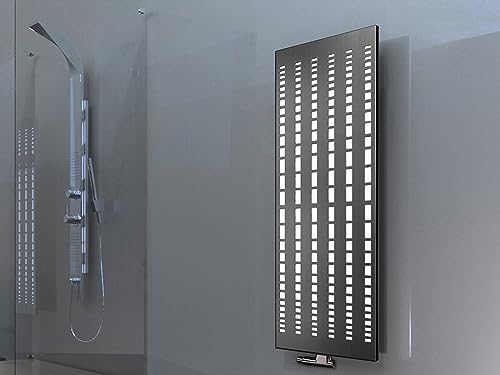 Badheizkörper Design broken Mirror 2 HxB: 120x47 cm 799 Watt edelstahl matt Szagato Handtuchwärmer Design Heizkörper Mittelanschluss Bad Heizkörper vertikal moderner paneelheizkörper flach