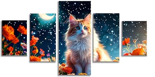 Chat diamond painting grand format soulager le stress par l'art