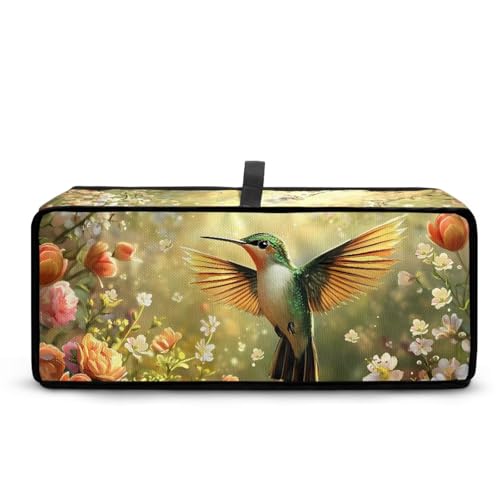 Bivxisrvo Hummingbird Toaster Covers Foldable Portable Bread Maker Cover with Handle Dust and Fingerprint Protection, Machine Washable Kitchen Accessories