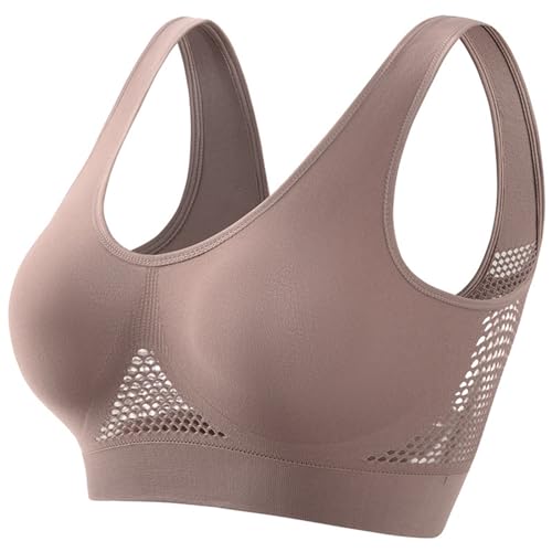 Generisch Sujetador deportivo acolchado para mujer, sin costuras, inalámbrico, transpirable, sujetador de yoga, cómodo para dormir, entrenamiento, correr, ropa de maternidad, pantalones cortos, Vino