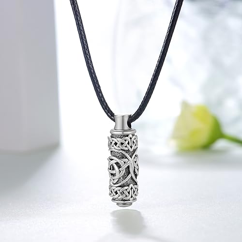 Celtic Urn Necklace for Ashes 925 Sterling Silver Ashes Keepsake Cremation Jewelry Gifts Memorial Gift for Men3