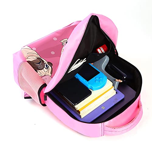 Sac à dos multicouche pour élèves avec grands compartiments scolaires rose