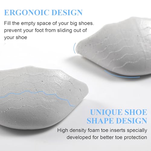 Image of COMNICO Shoe Fillers for Loose Shoe, 4 Pcs Shoe Inserts Anti Slip Toe Filler Cushion Inserts Comfort Prevent Heel Slipping Shoe Fillers for Men and Women Shoe Too Big
