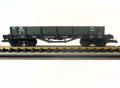 Preisvergleich Produktbild Train Niederbordwagen, grün, Spur G, Edelstahräder, für LGB