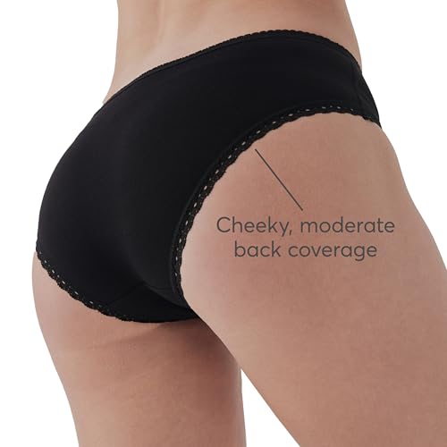 Image of Pact Women's Organic Cotton Soft Hipster Panties, No Show Design Cheeky Bikini Underwear, 2 Pack
