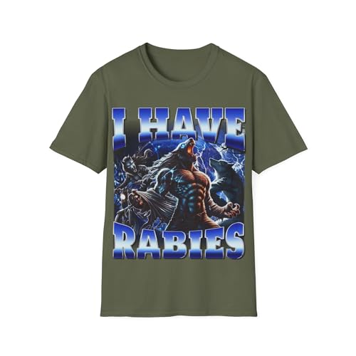 T-shirt I Have Rabies Alpha Wolf pour briser la glace avec un look ironique