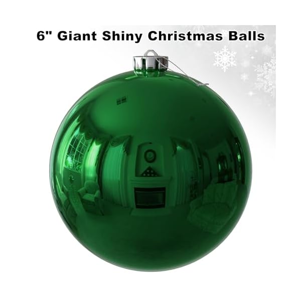 Emerald green 60 extra large christmas balls christmas tree decoration ornaments shatterproof hanging shiny balls for birthday holiday wedding decorations set of 2pcs  urban country home decor