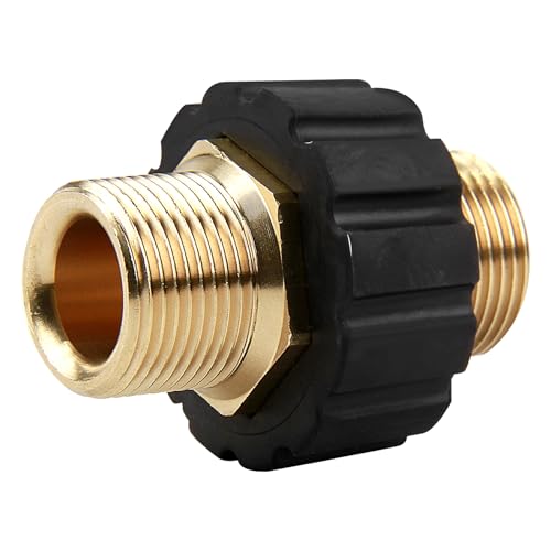Adaptateur de Tuyau à Raccord Rapide Double Mâle M22 x 1,5 pour Nettoyeur Haute Pression, Compatible avec HD & HDs, Diamètre Intérieur 14 mm – Connecteur...